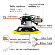 Lijadora orbital neumática industrial 6', TRUPER