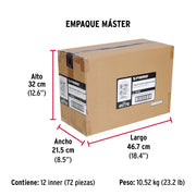 Estuche 26 taquetes 3/16', 1/4', 5/16', c/pijas #6, #8, #10