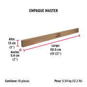Tubo redondo para clóset,1.5 m, acero cromado, HERMEX