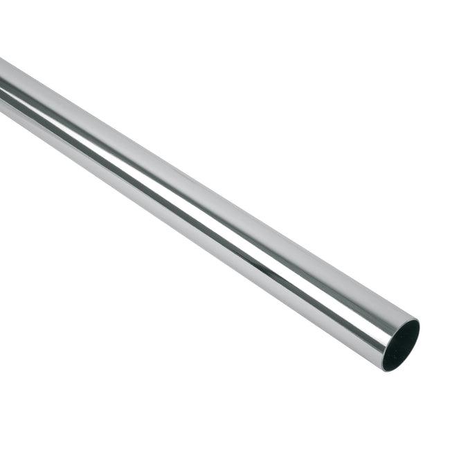Tubo redondo para clóset, 3.0 m, acero cromado, HERMEX