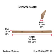 Tubo redondo para clóset, 3.0 m, acero cromado, HERMEX