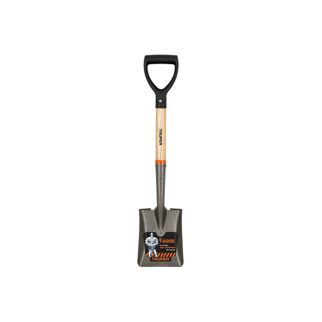 Pala cajuelera cuadrada, puño 'D' mango de madera, TRUPER