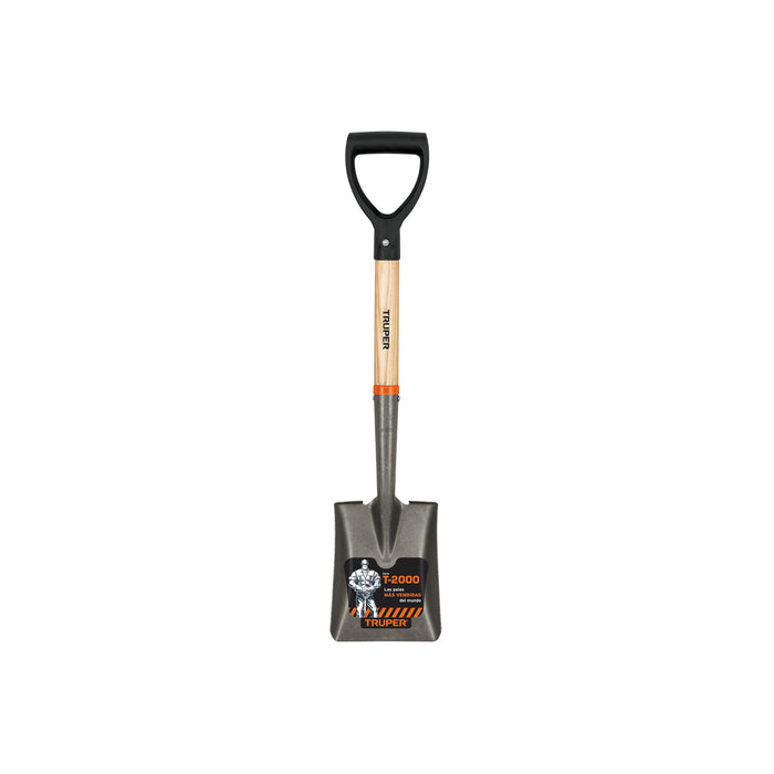 Pala cajuelera cuadrada, puño 'D' mango de madera, TRUPER