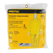 Conjunto impermeable ligero de PVC, talla CH, PRETUL
