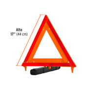 Triángulo de seguridad, 17', con estuche plástico, TRUPER