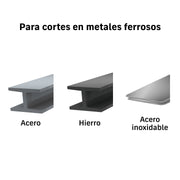 Tronzadora / cortadora de metales 14', 2200 W mango recto