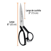 Tijera 8' para sastre, acabado satinado, TRUPER