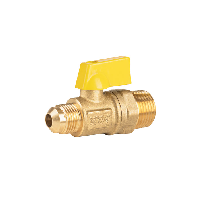 Válvula de control para gas, latón, 3/8' flare x 1/2' macho