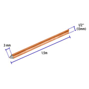 Varilla de 1.5 m, acero revestido de cobre, de 1/2' VOLTECK