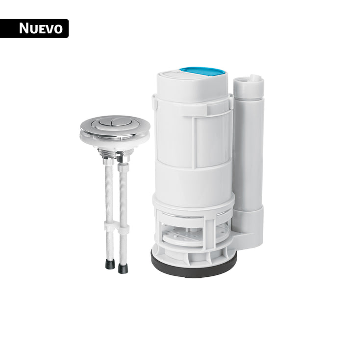 Válvula descarga dual 2' para WC de 1 pieza, con botón dual