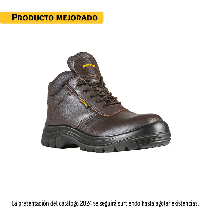Bota de seguridad café, #26, casquillo de composite, PRETUL