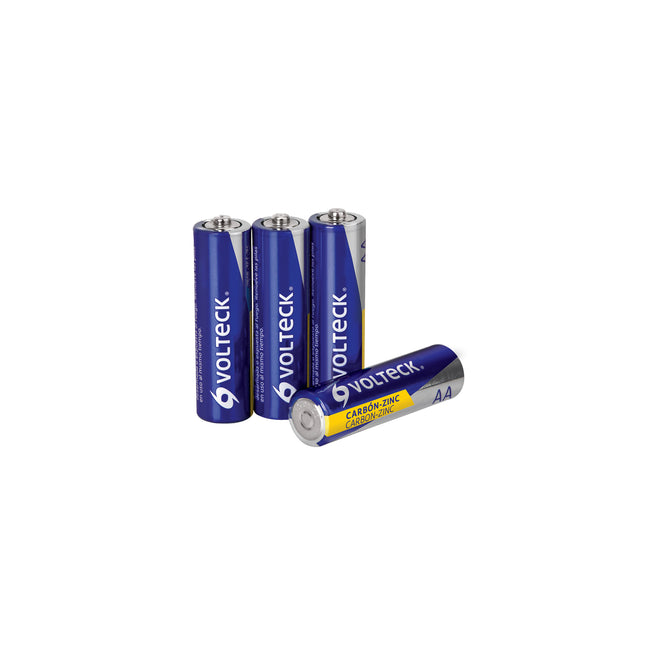 Blíster con 4 pilas zinc-carbón AA, VOLTECK