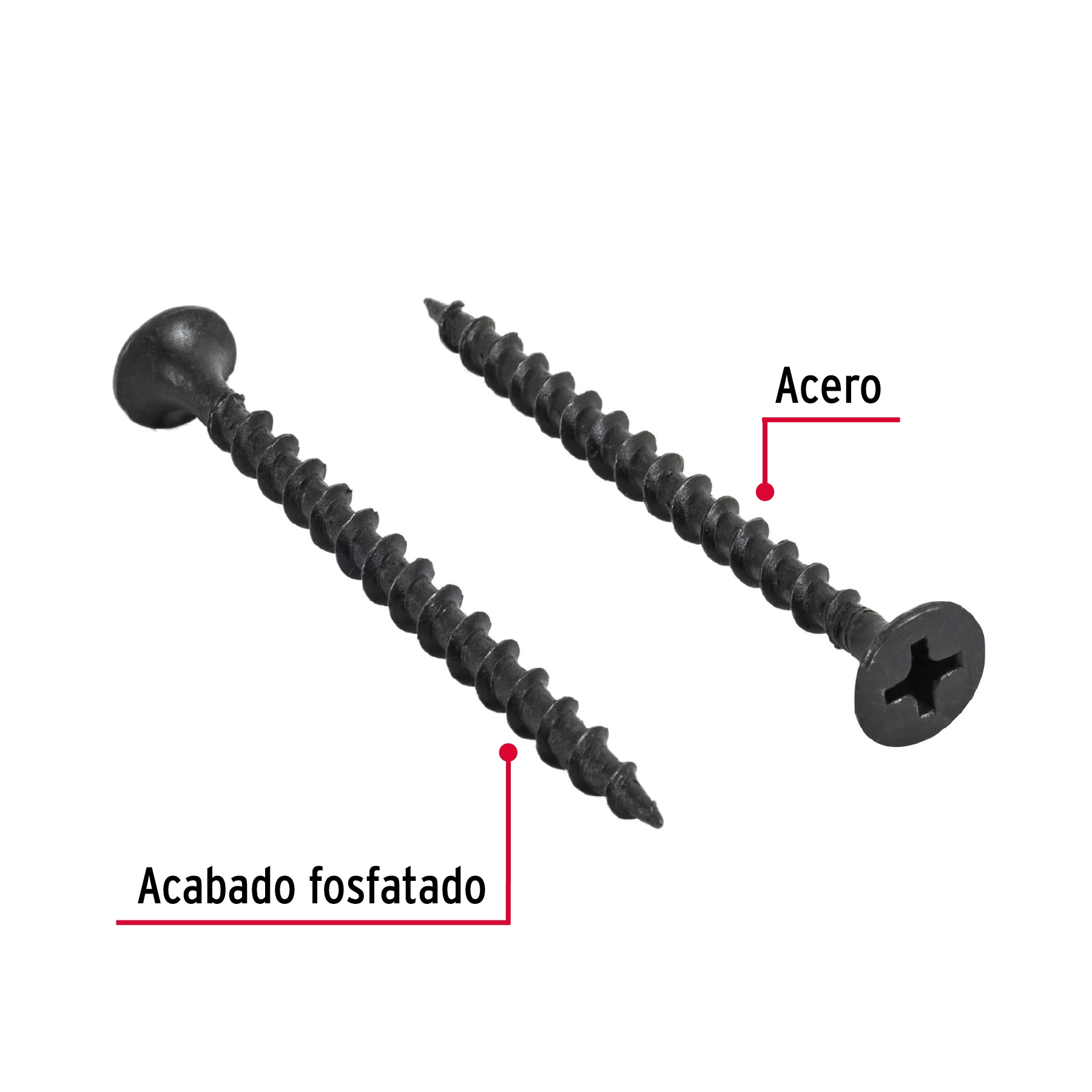 100 pijas #6 x 2'cabeza plana phillips multiusos