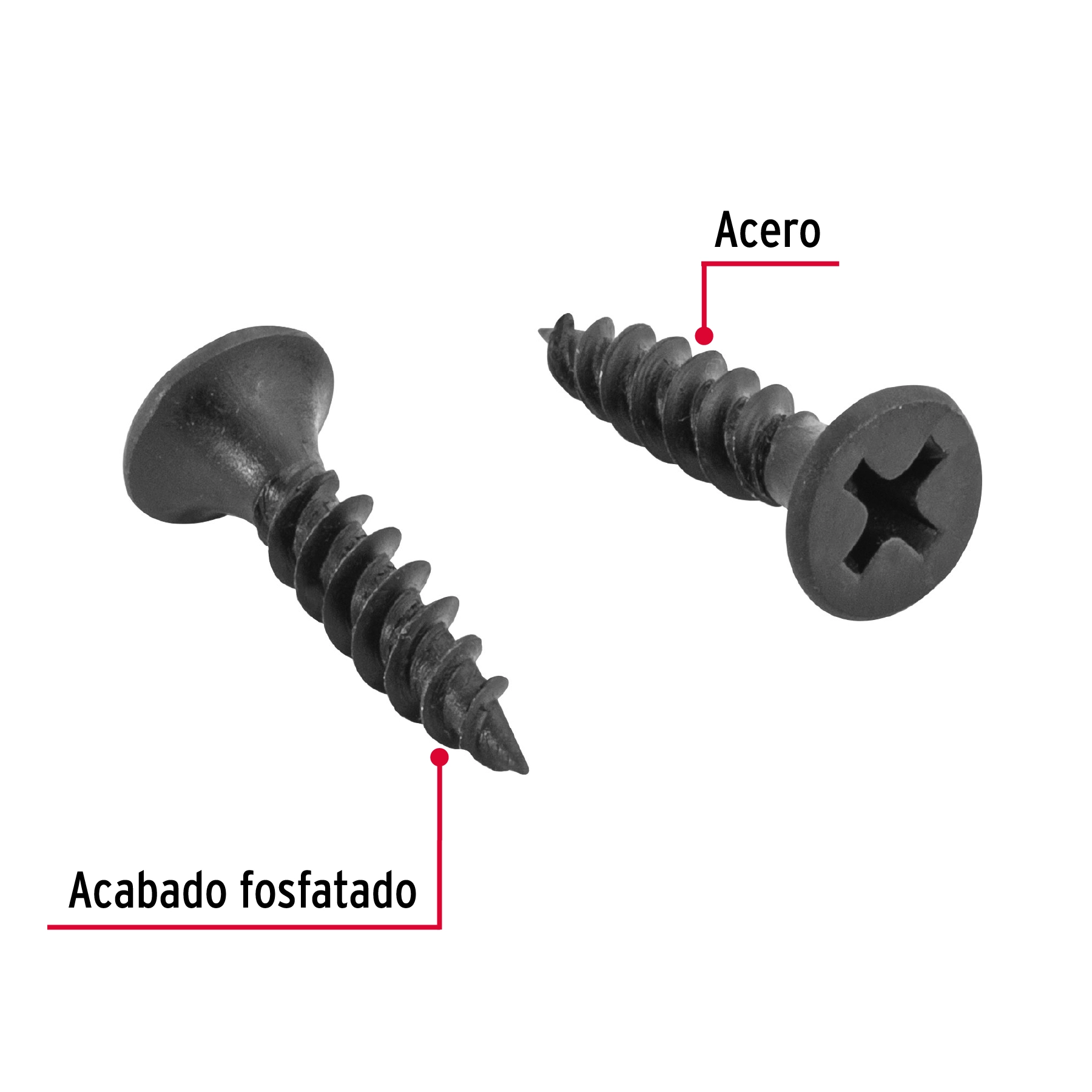 100 pijas#8x3/4'cabeza plana phillips multiusos cuerda fina
