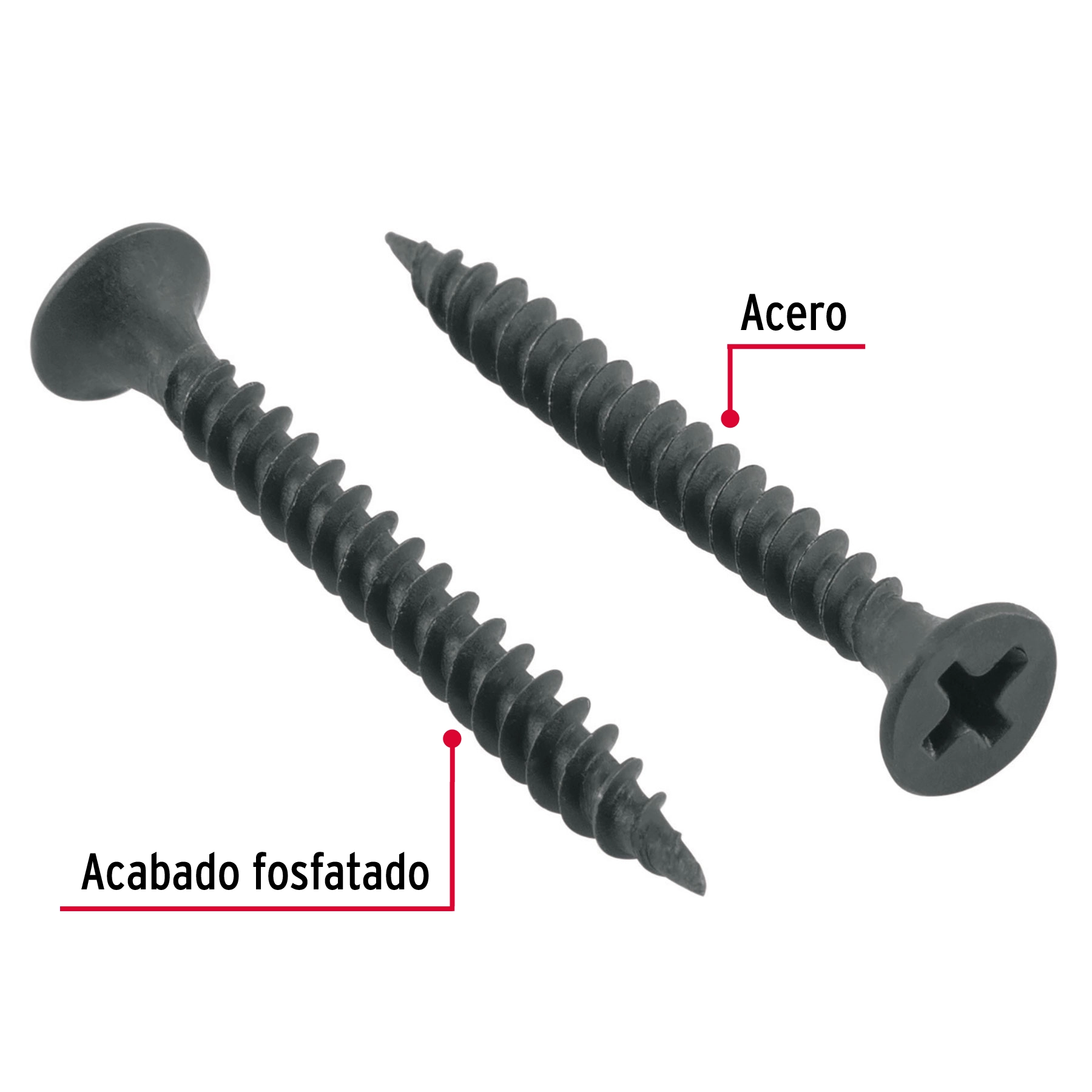 100pijas#8x1-1/2'cabeza plana phillips multiusos cuerda fina
