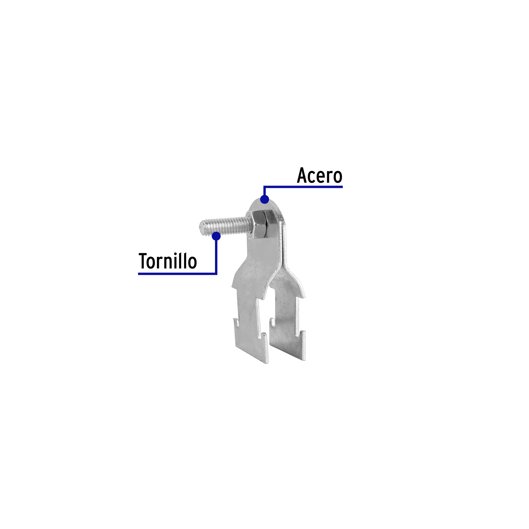 Abrazadera para perfil monocanal de 1/2 ', VOLTECK