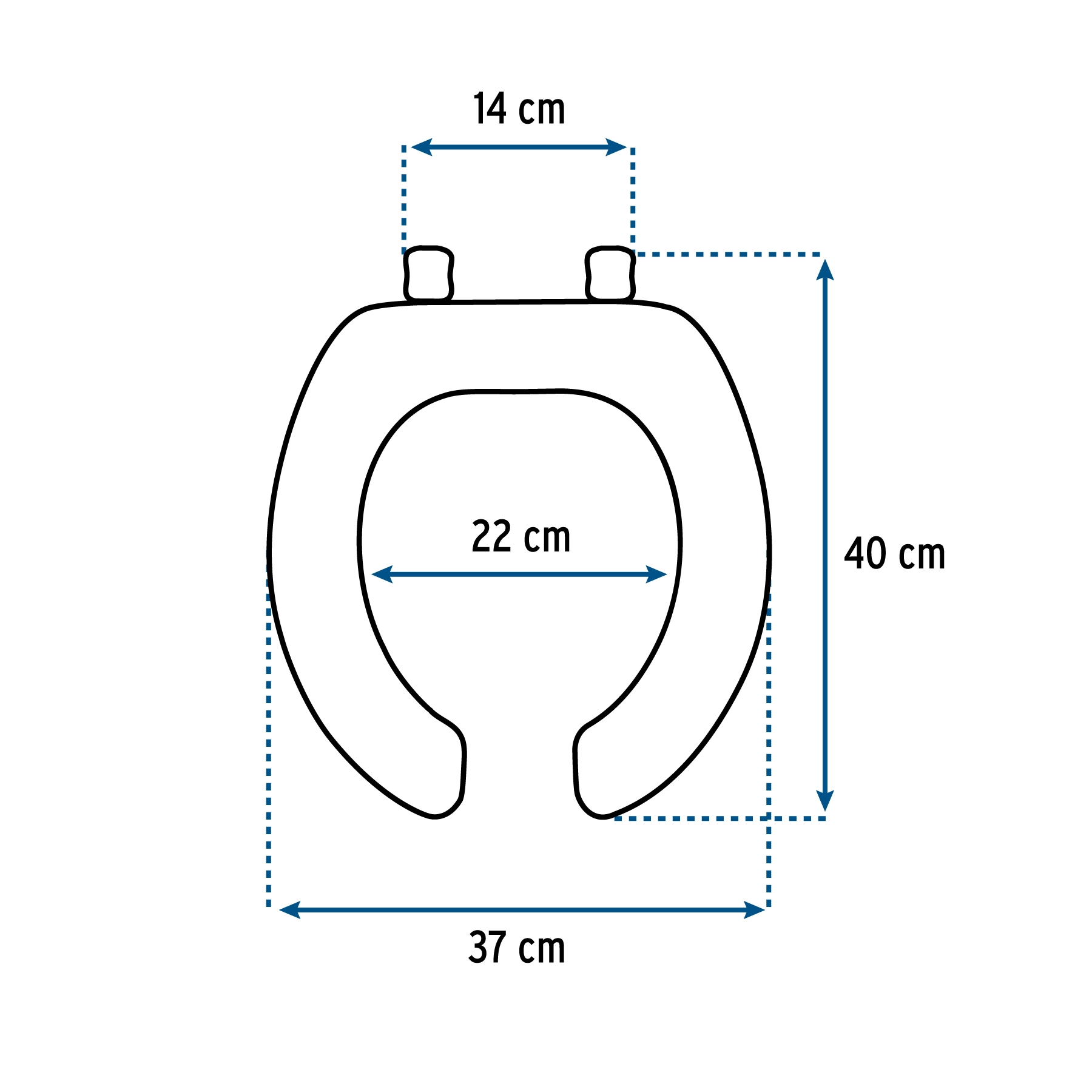 Asiento redondo ligero para WC, abierto, blanco, BASIC