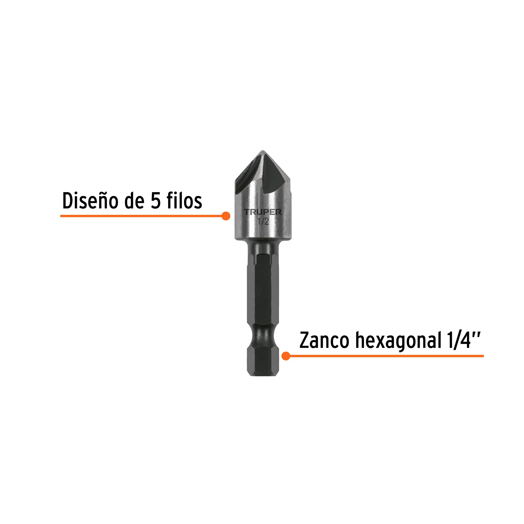 Avellanador HSS cambio rápido 1/2', TRUPER