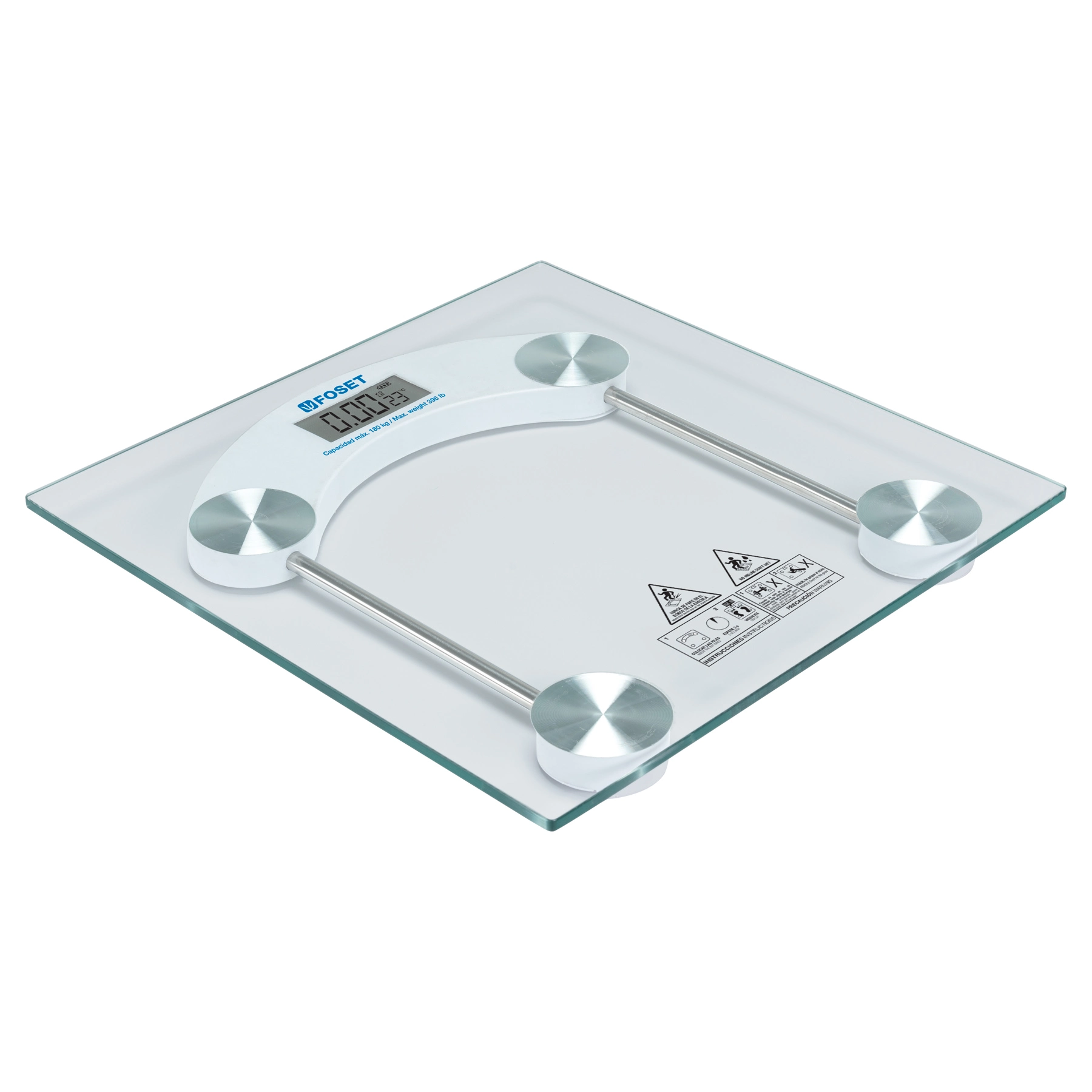 Báscula digital para baño 180 kg, transparente, FOSET BASIC