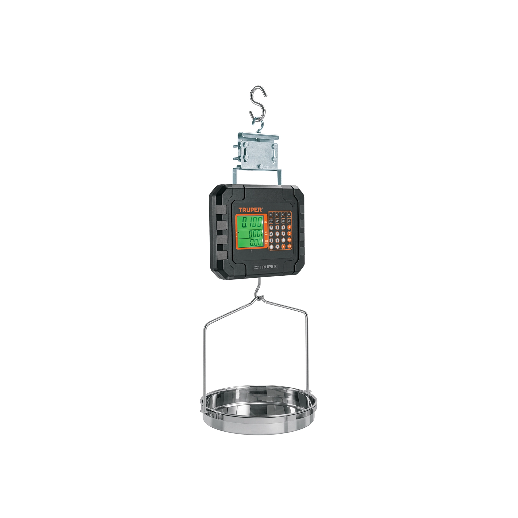 Báscula electrónica colgante, recargable, c/charola, 40 kg