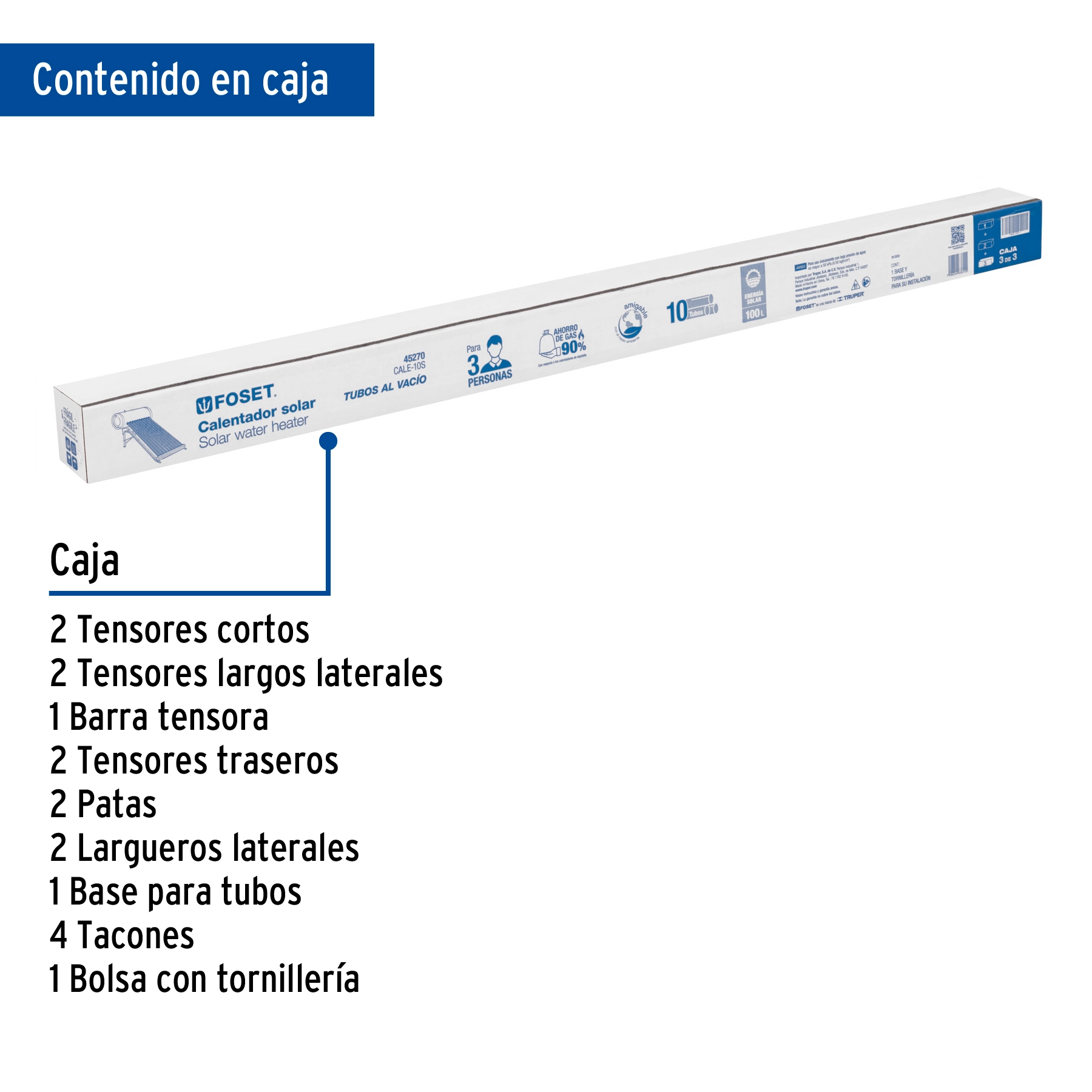 Base para termotanque p/calentador solar CALE-10S, FOSET