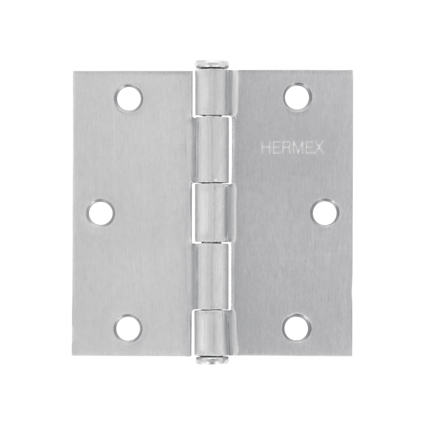 Bisagra cuadrada 3-1/2', acero satinado, cabeza plana HERMEX