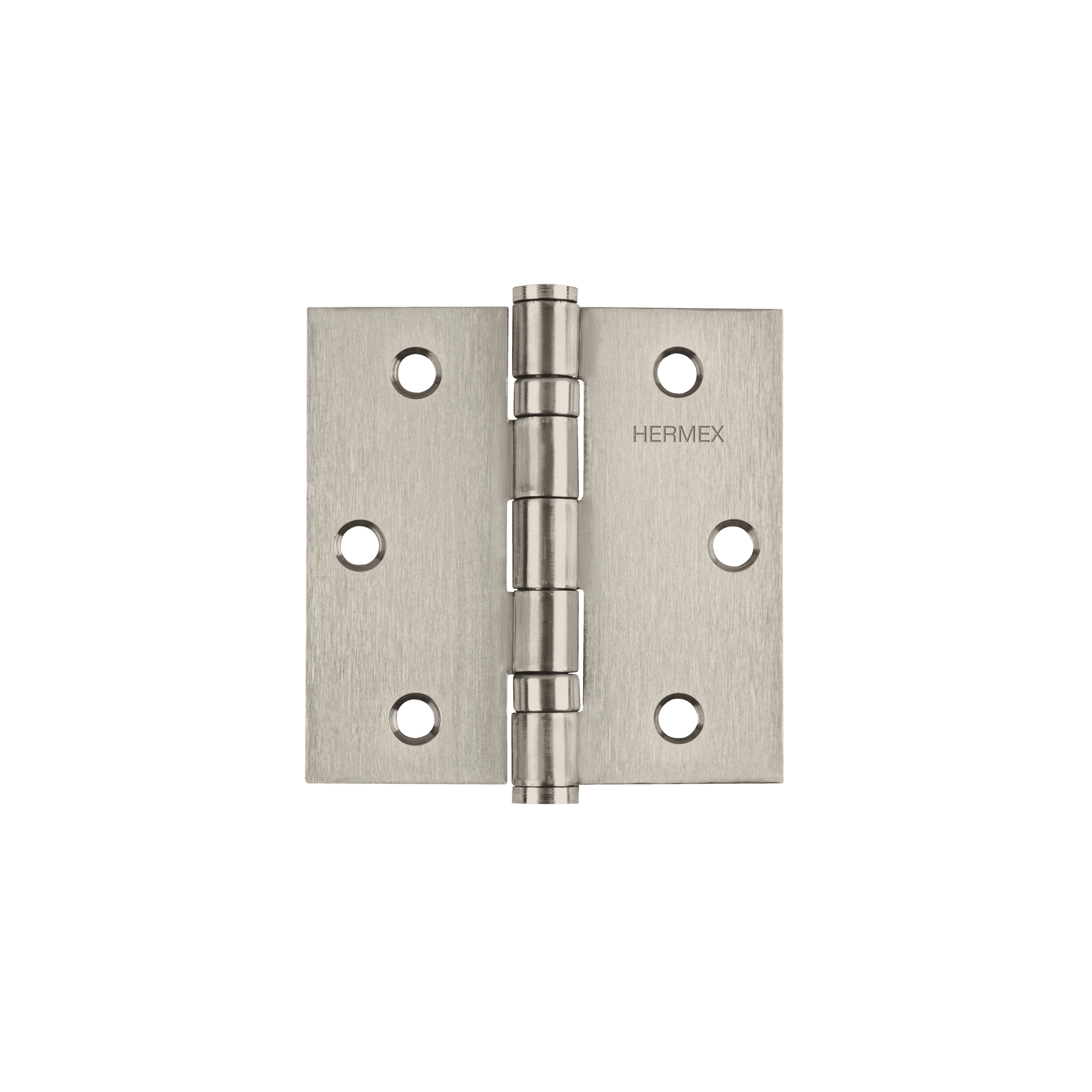 Bisagra cuadrada 3', acero inox, cabeza plana, HERMEX