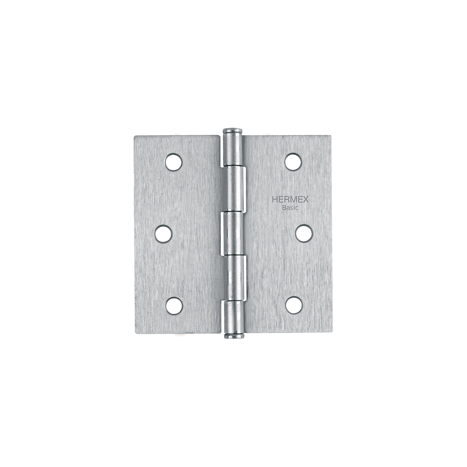 Bisagra cuadrada 3', acero satinado, cabeza plana, BASIC