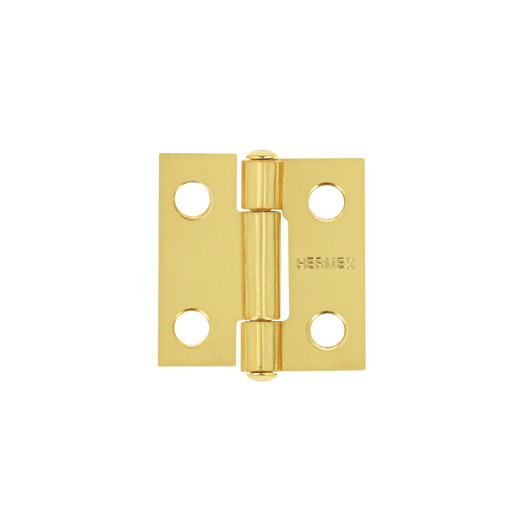 Bisagra rectangular 1 x 7/8', acero latonado, HERMEX