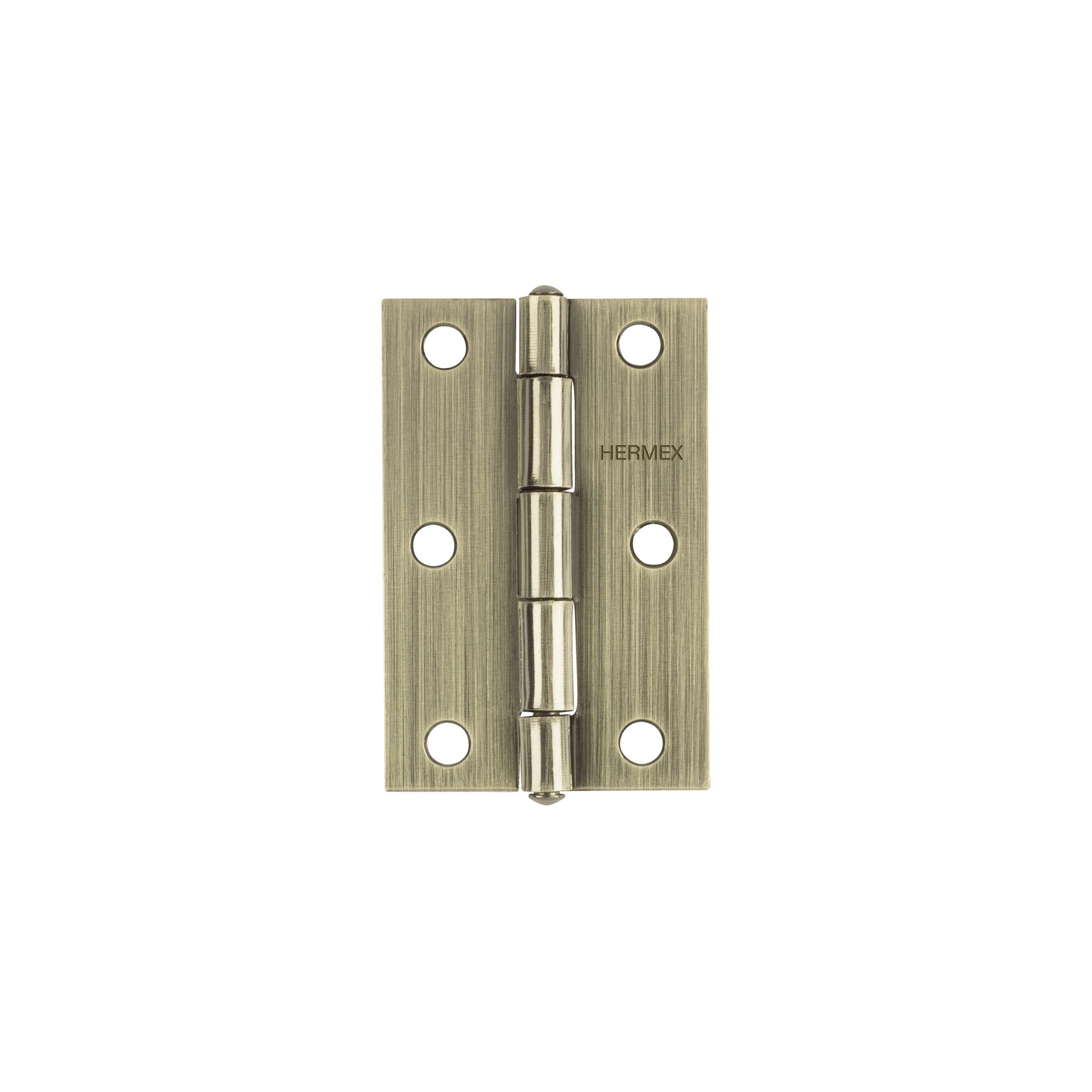 Bisagra rectangular 3 x 2', latón antiguo, HERMEX