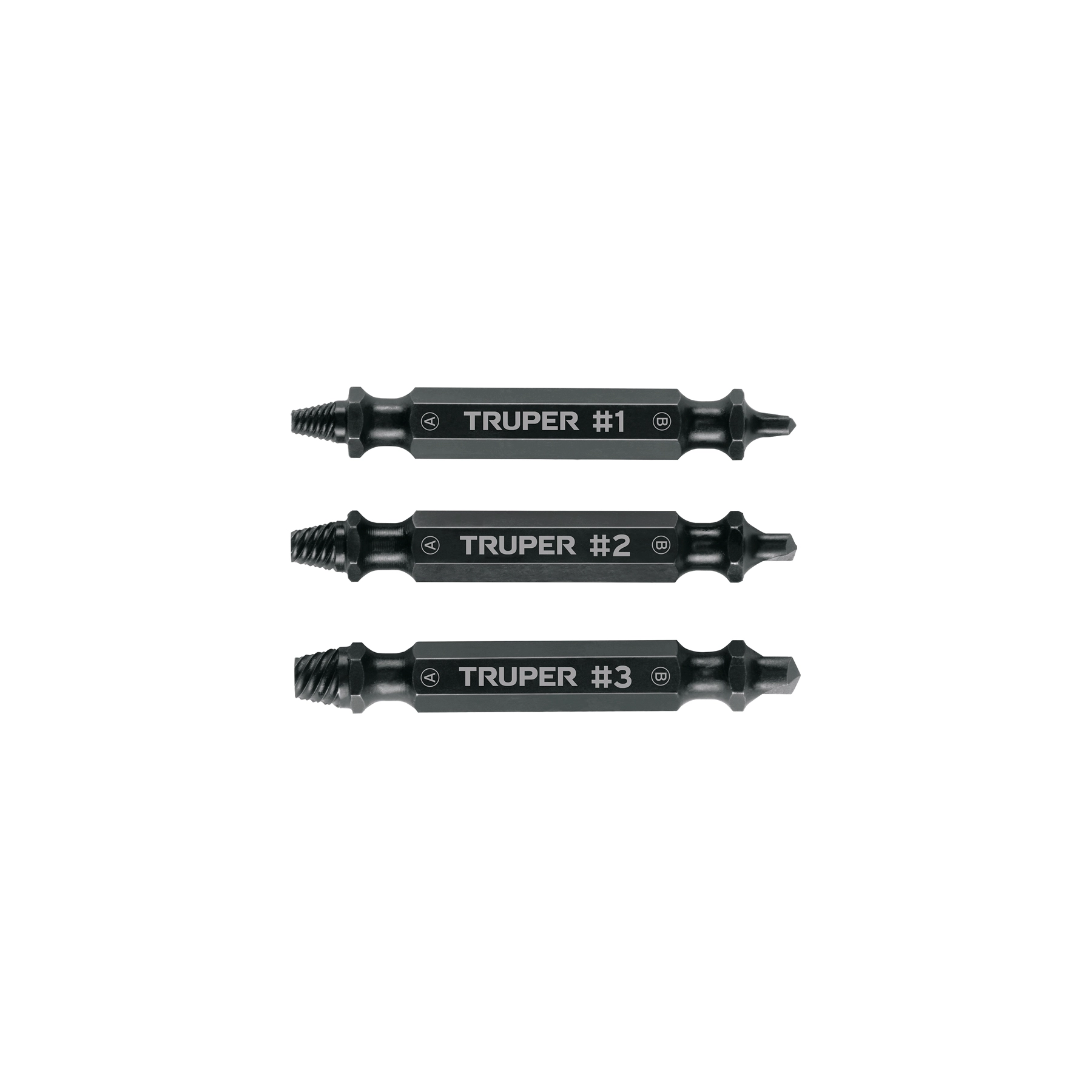 Juego de 3 puntas extractoras de tornillos, TRUPER