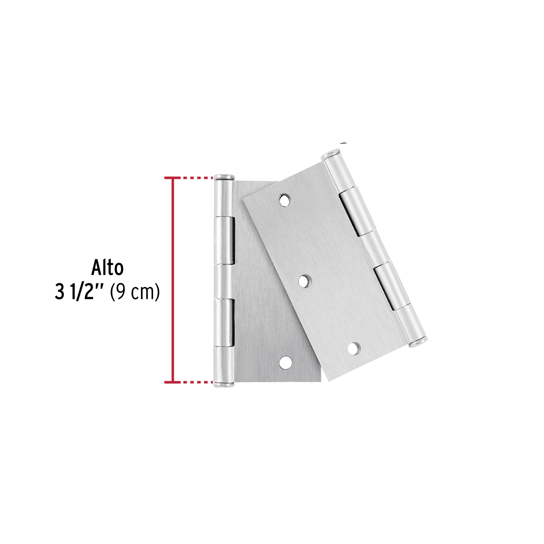 Bolsa 2 bisagras cuadradas 3-1/2', satinado, plana, BASIC