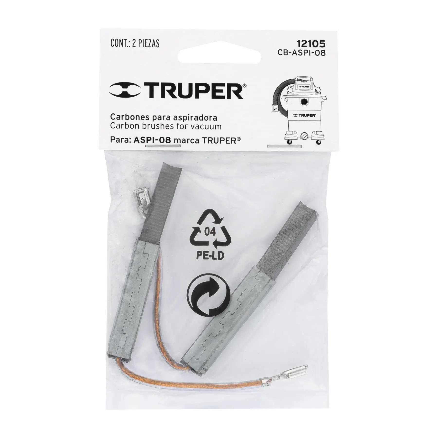 Bolsa con 2 carbones de repuesto para ASPI-08, TRUPER