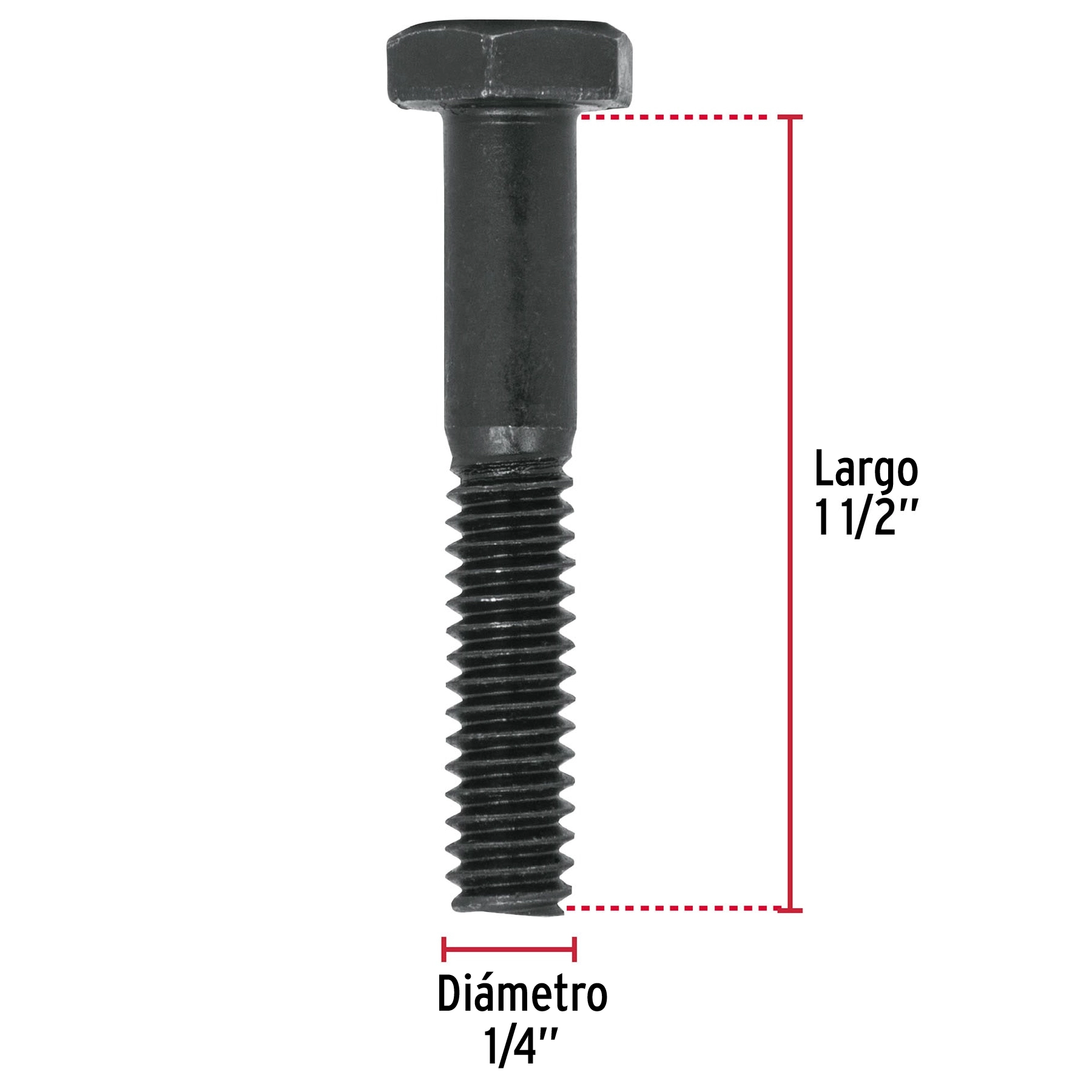 Bolsa con 80 tornillos 1/4' x 1-1/2' acero grado 5, FIERO