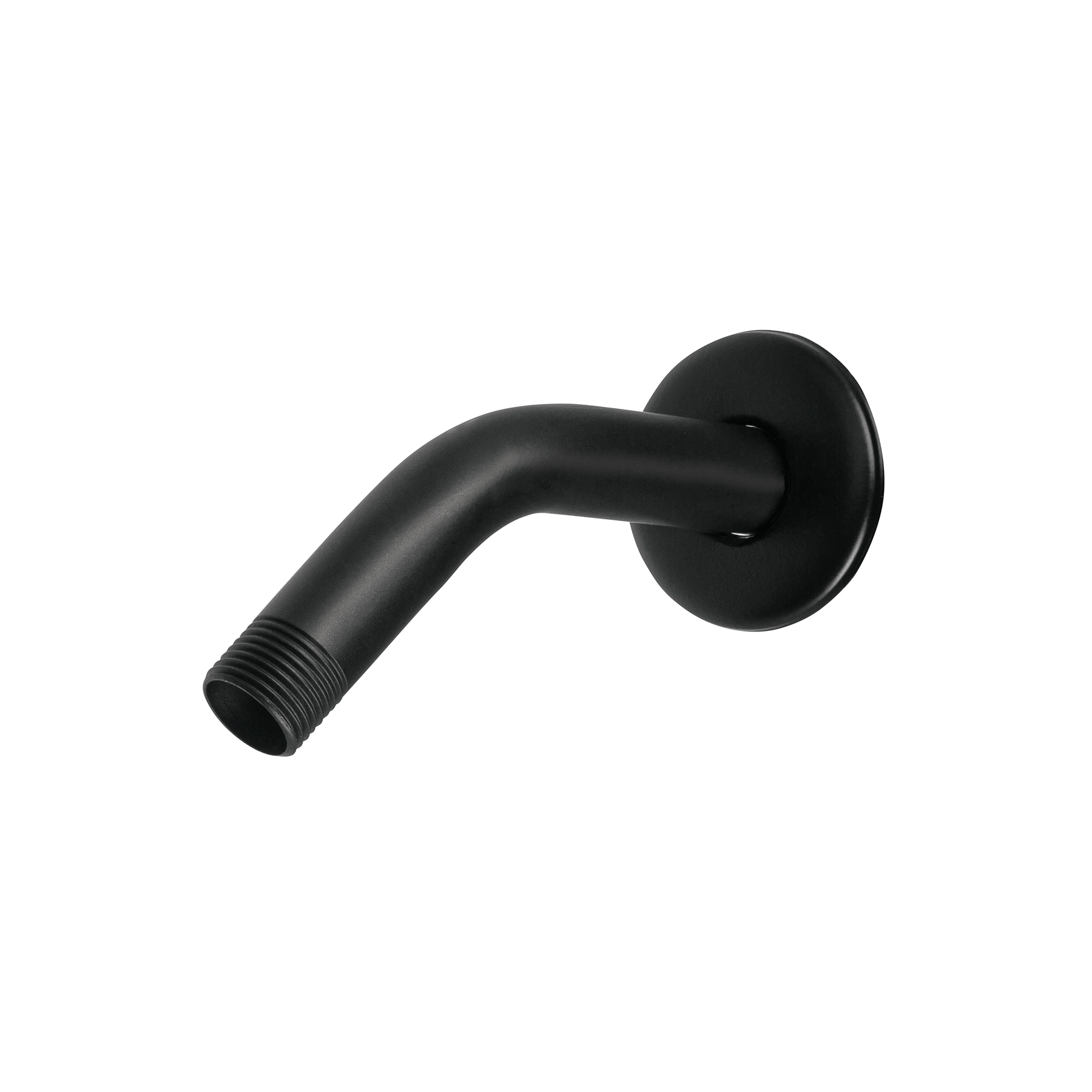 Brazo corto con chapetón para regadera, negro mate, AQUA