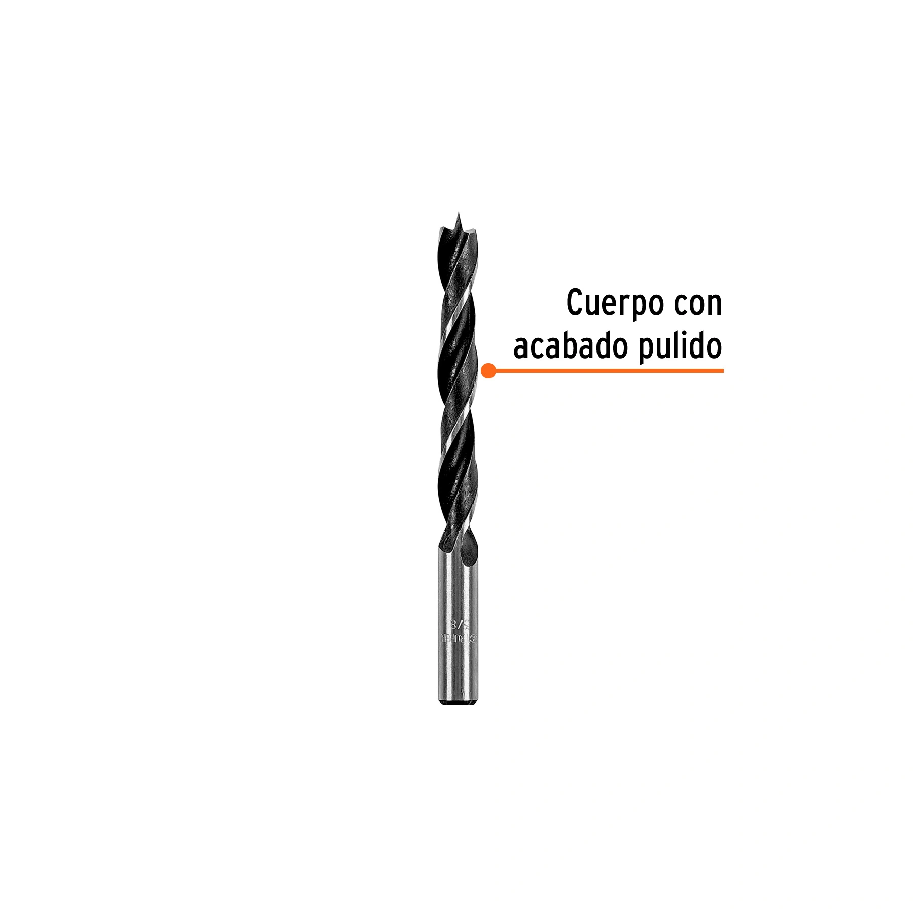 Broca con punta centradora para madera 3/8', TRUPER