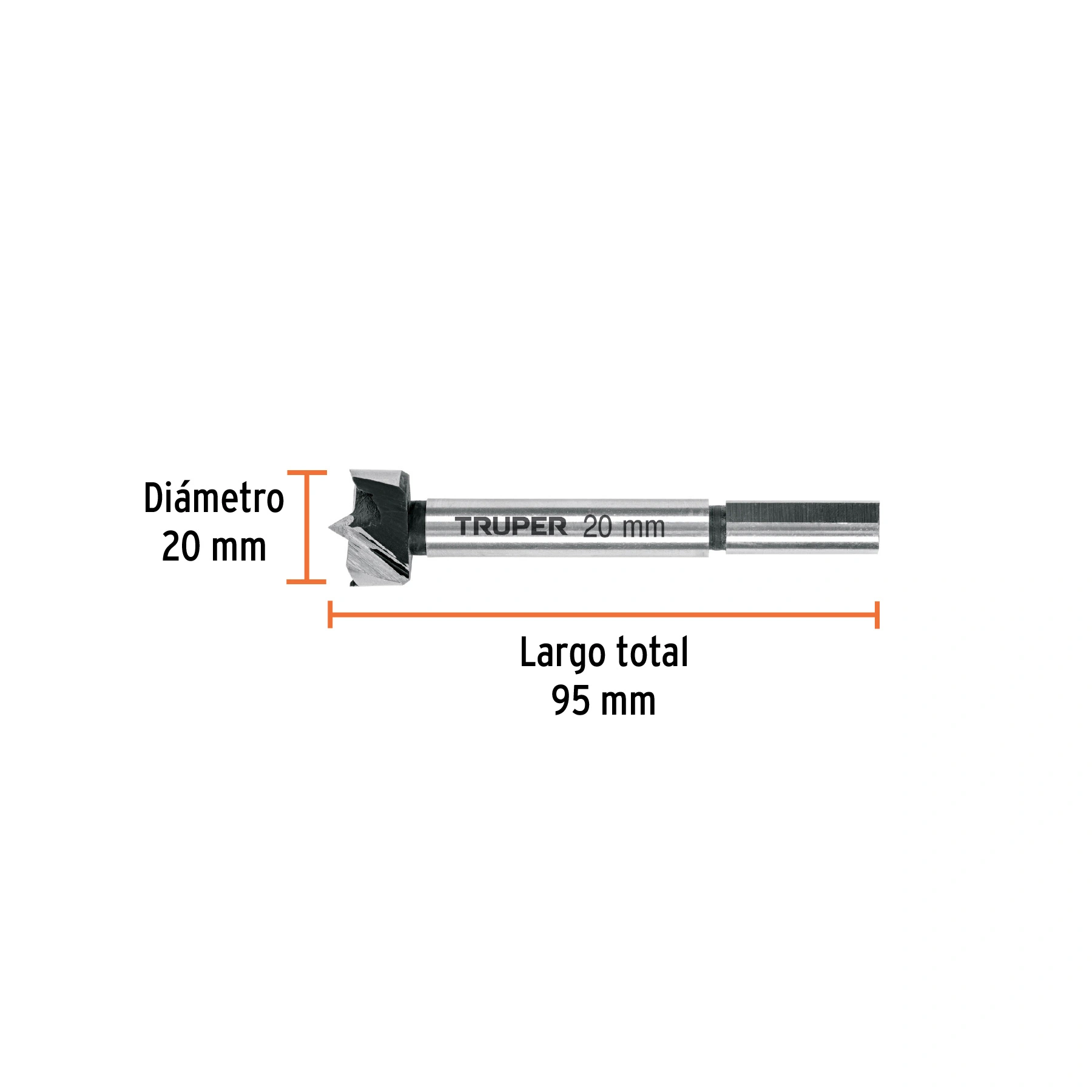 Broca forstner 20 mm para madera, TRUPER