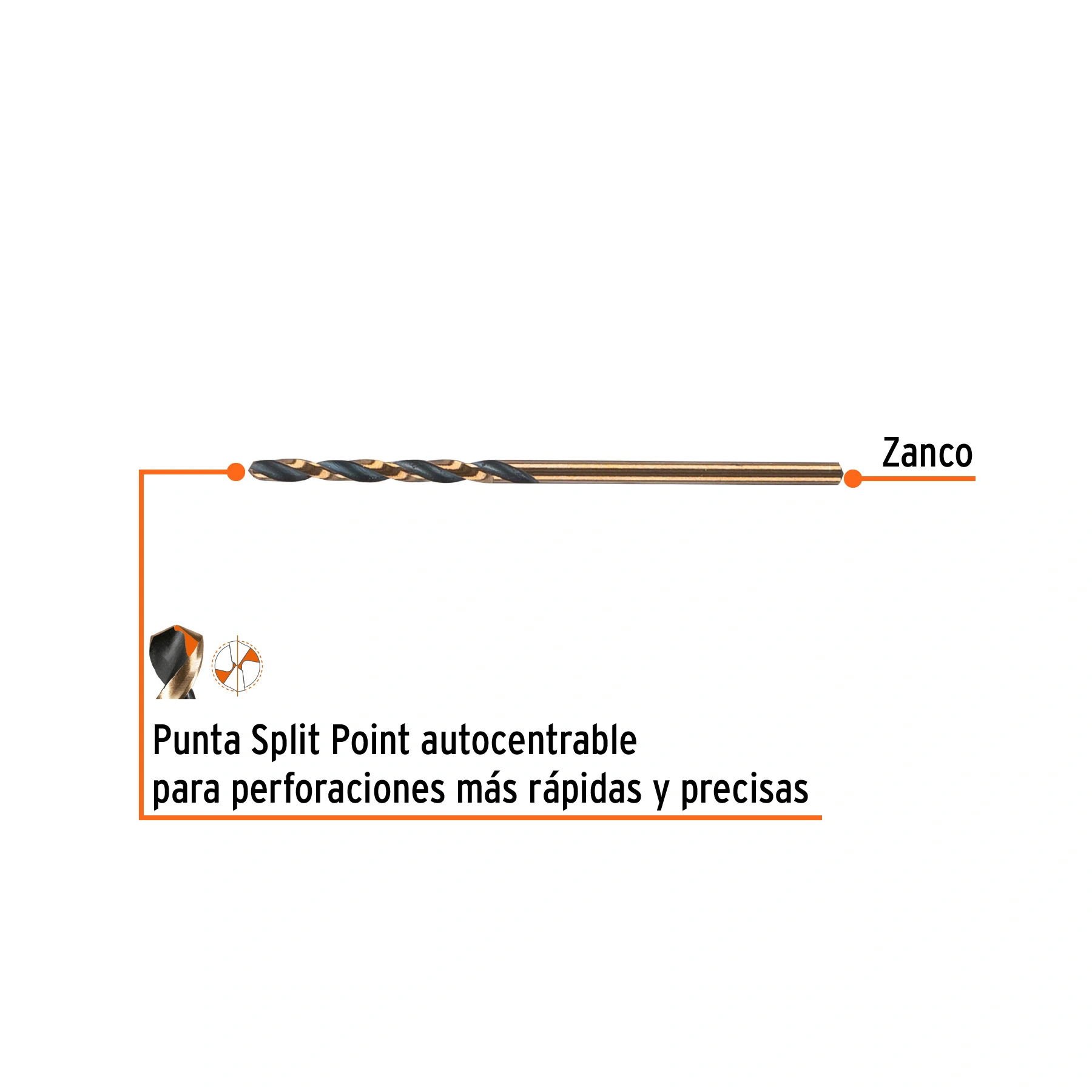 Broca HSS 2.0 mm Trugold para metal, TRUPER EXPERT