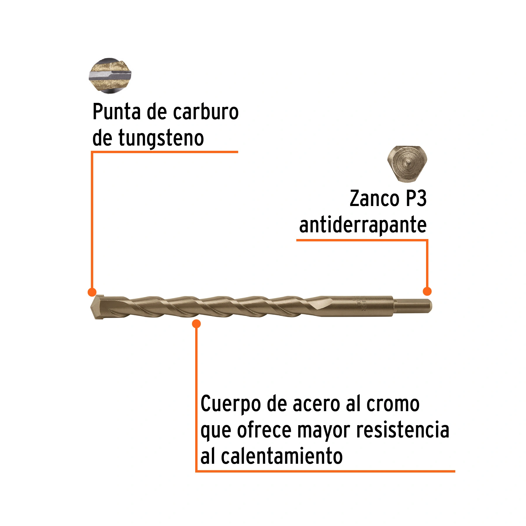 Broca para concreto 19 x 300 mm, TRUPER