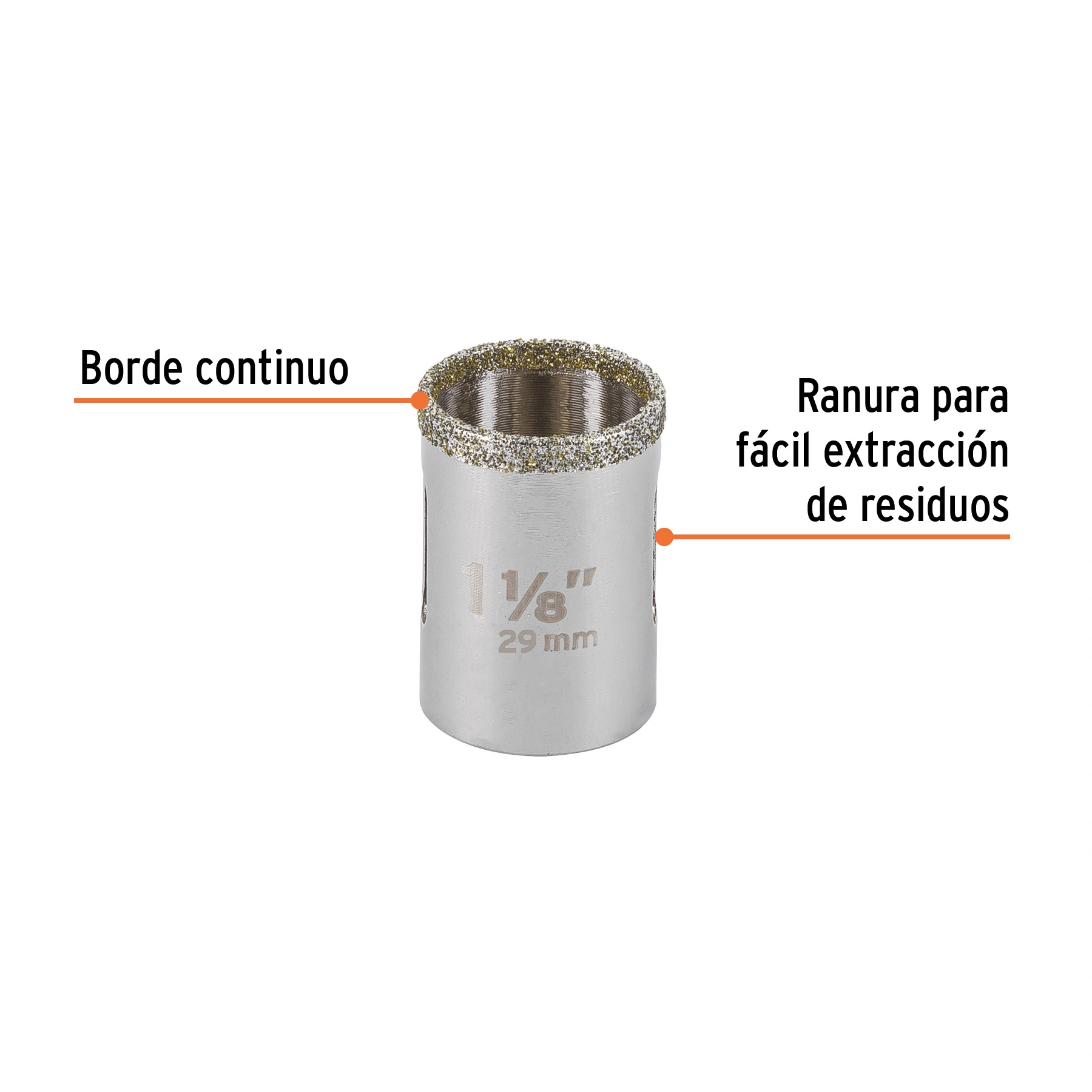 Brocasierra diamante 1-1/8' borde continuo, TRUPER