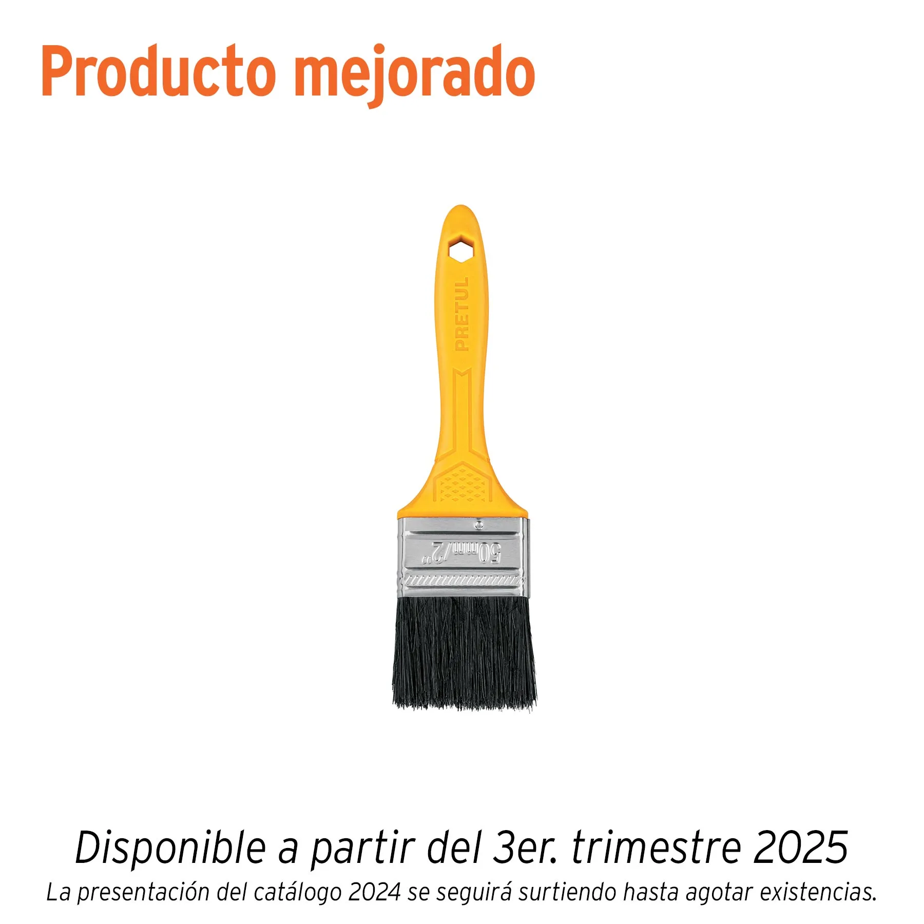 Brocha uso general de 2' con mango de plástico, PRETUL