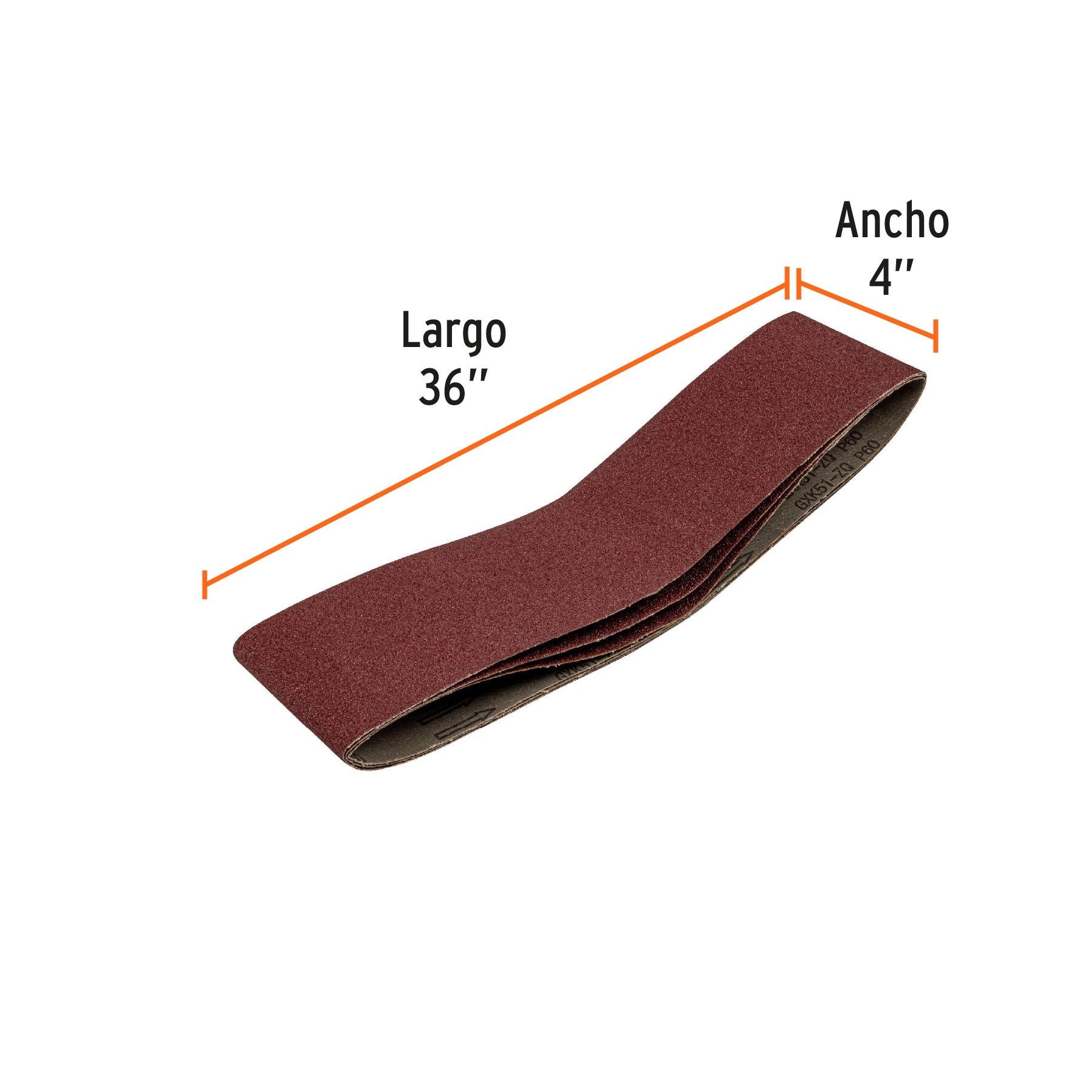 Caja con 3 bandas de lija 4' x 36' grano 60 para PUL-4X6T