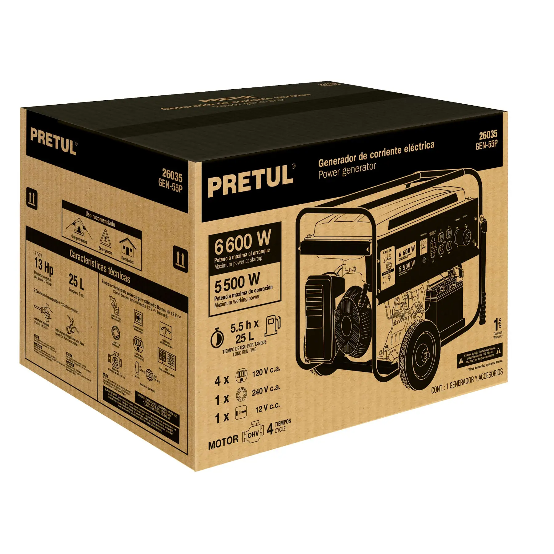 Caja de empaque de repuesto GEN-55P, PRETUL