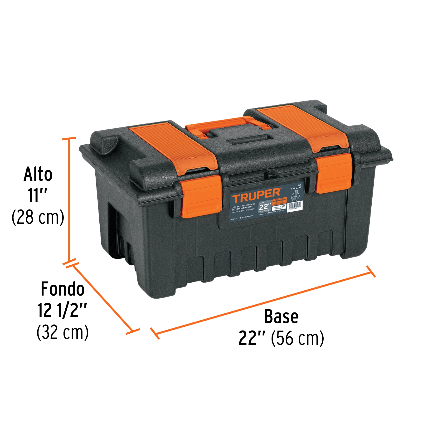 Caja para herramienta de 22' con compartimentos, TRUPER