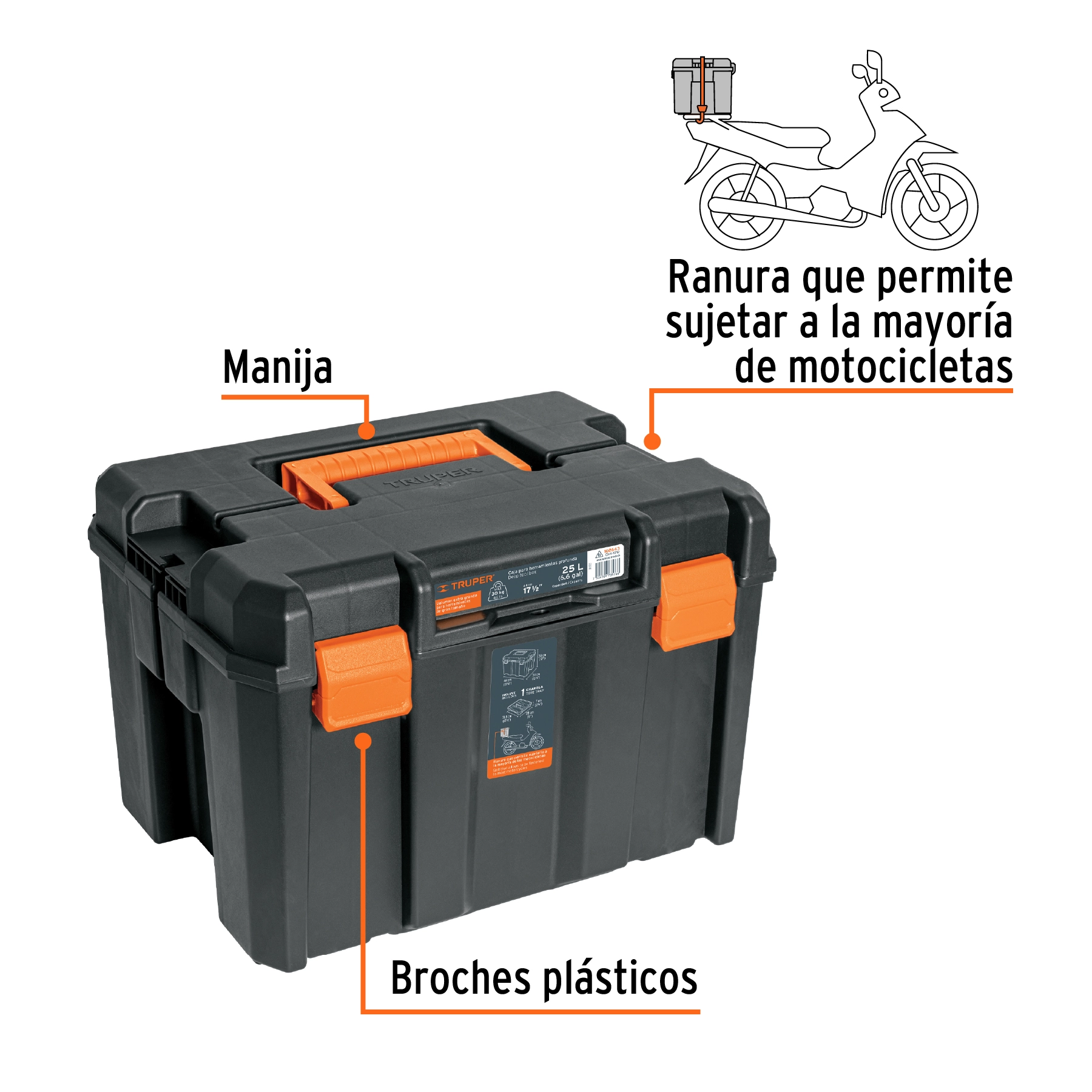 Caja para herramienta, profunda de 17'x12', TRUPER