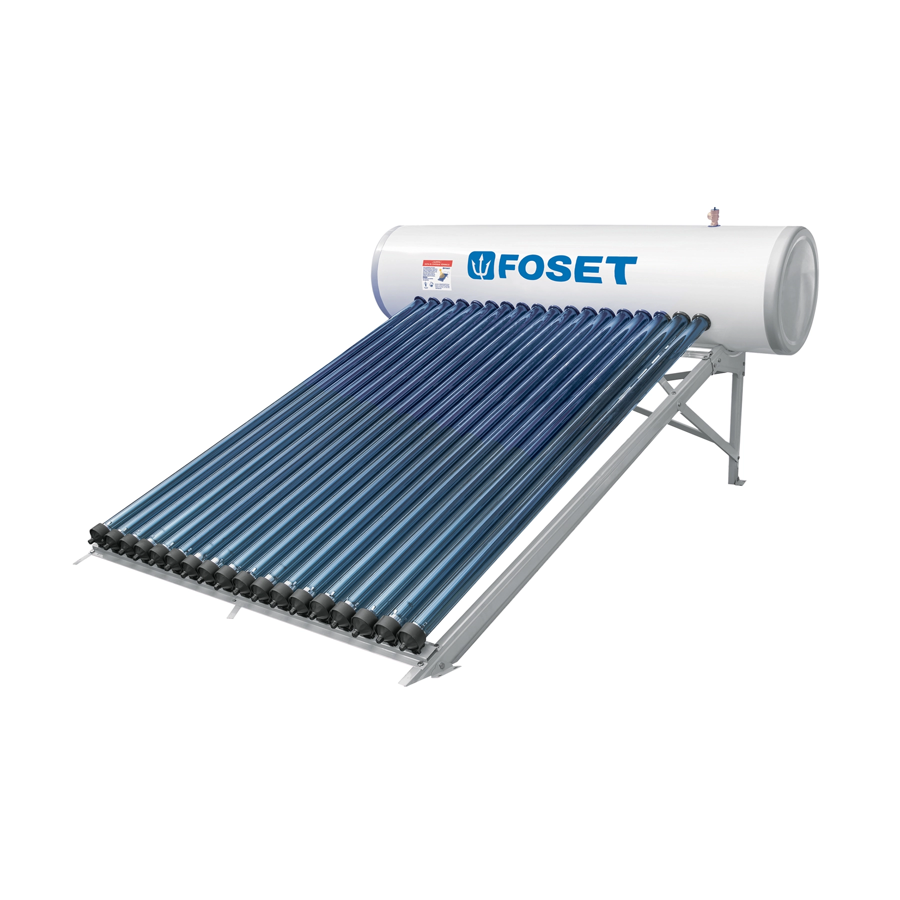 Calentador solar HeatPipe, 18 tubos, 200L, 5 personas, FOSET