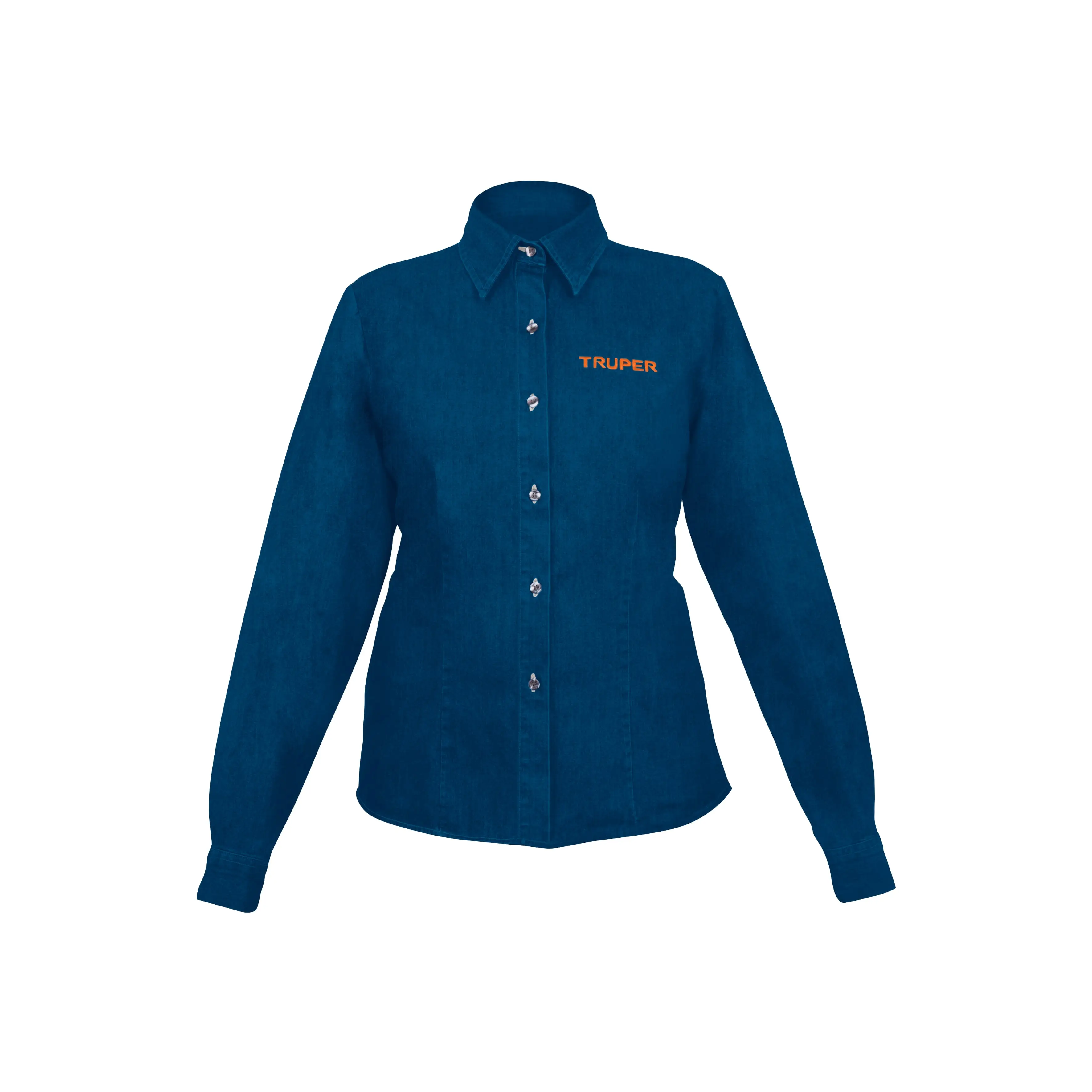 Camisa de mezclilla manga larga para mujer, M, TRUPER