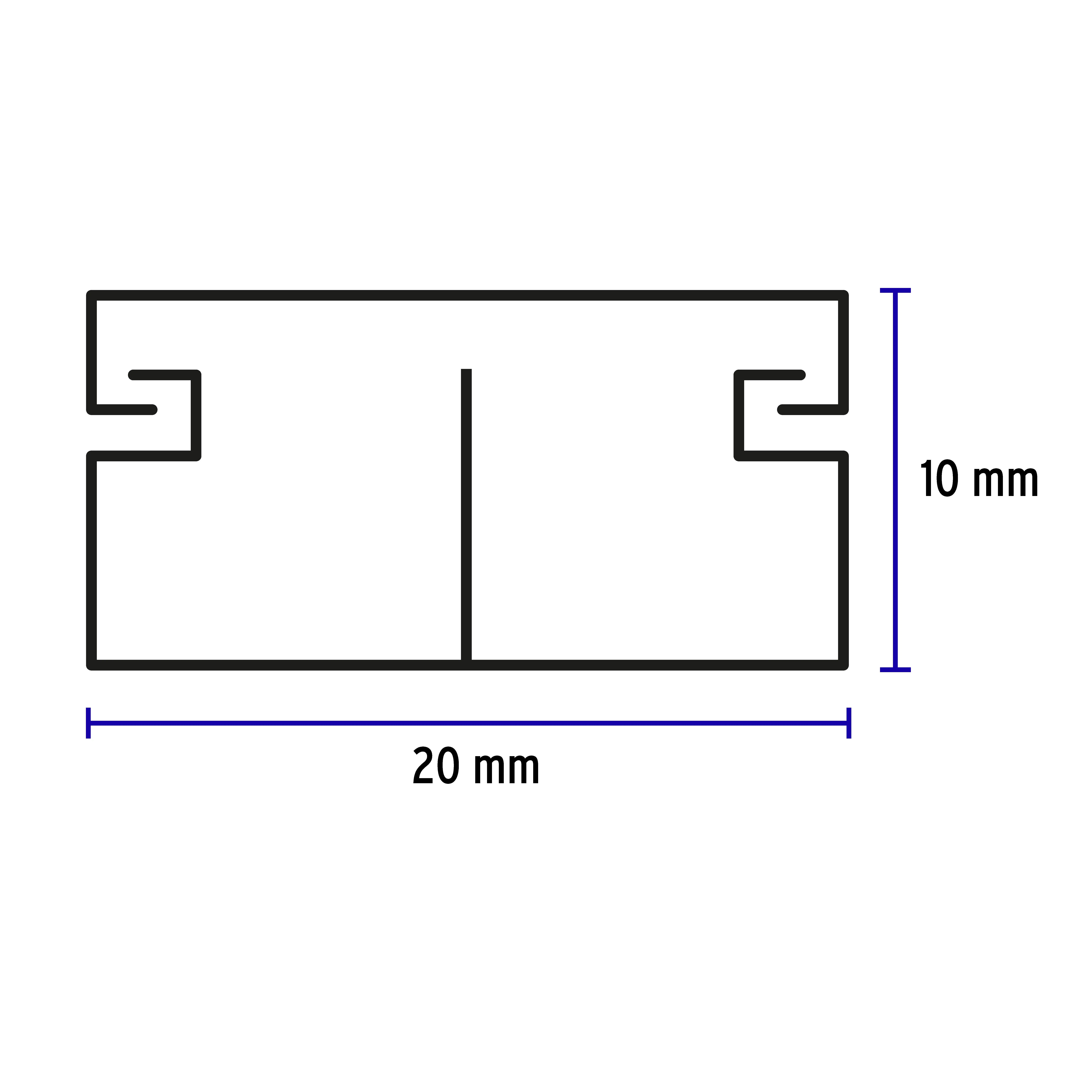 Canaleta de 2 vías 10 x 20 mm, con división, VOLTECK
