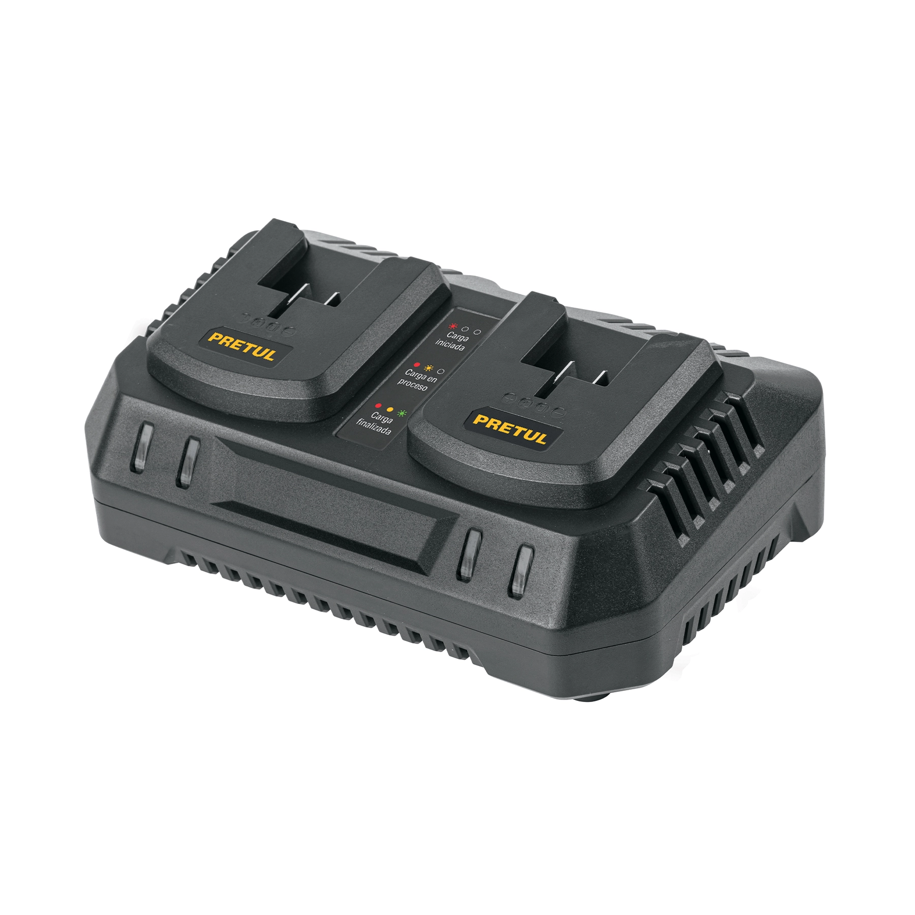 Cargador dual de baterías de ion litio 20V, PRETUL