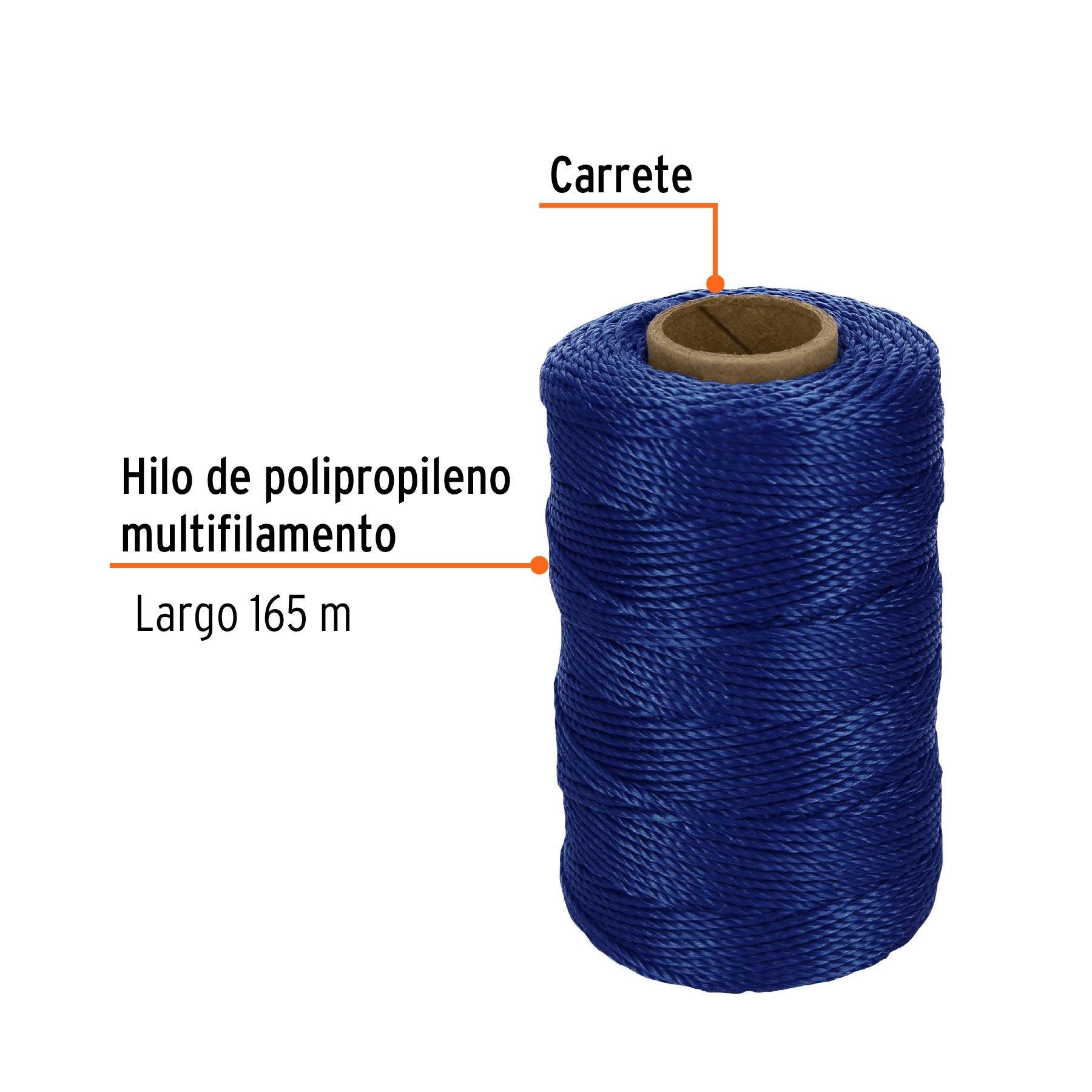 Carrete con 165 m de hilo para albañil azul, TRUPER
